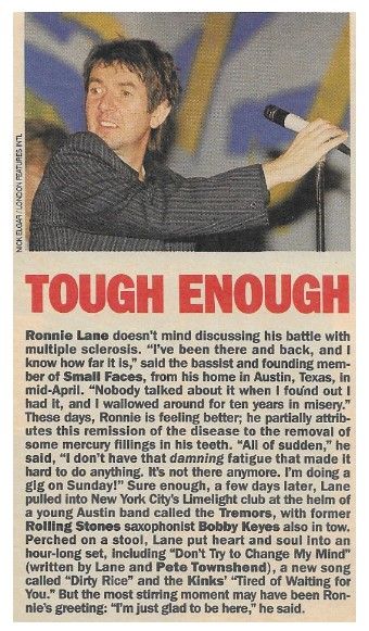Lane, Ronnie / Tough Enough (1987)