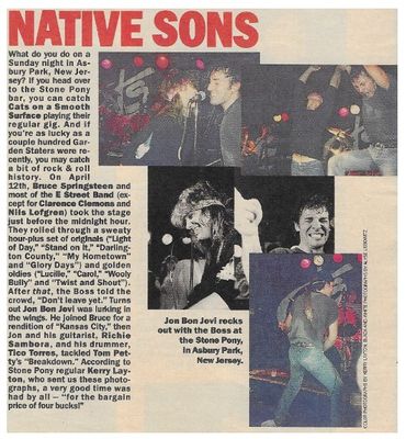Bon Jovi / Native Sons - with Bruce Springsteen / 1987
