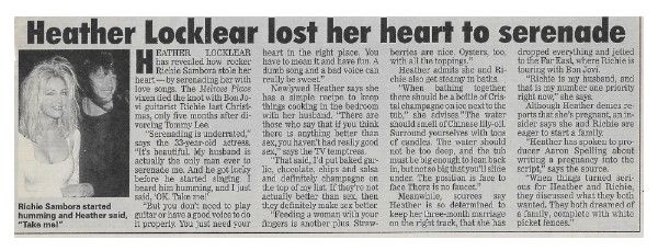 Locklear, Heather / Heather Locklear Lost Her Heart to Serenade - with Richie Sambora (1995)