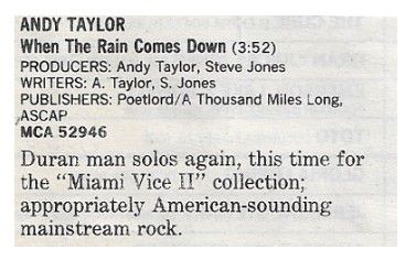 Taylor, Andy / When the Rain Comes Down (1986)