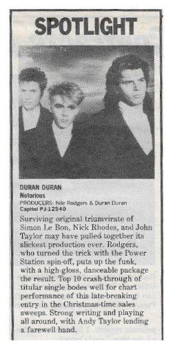 Duran Duran / Notorious - Spotlight (1986)