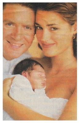 Duran Duran / Simon Le Bon with Yasmin Le Bon and Baby / 1989