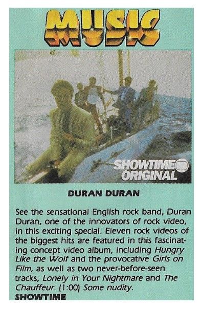 Duran Duran / Showtime Original / 1980s