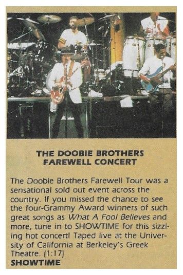 Doobie Brothers, The / Farewell Concert - Showtime / 1983
