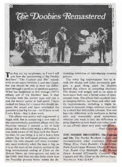 Doobie Brothers, The / The Captain and Me - Remastered (1980)