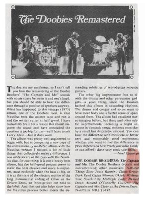 Doobie Brothers, The / The Captain and Me - Remastered / 1980