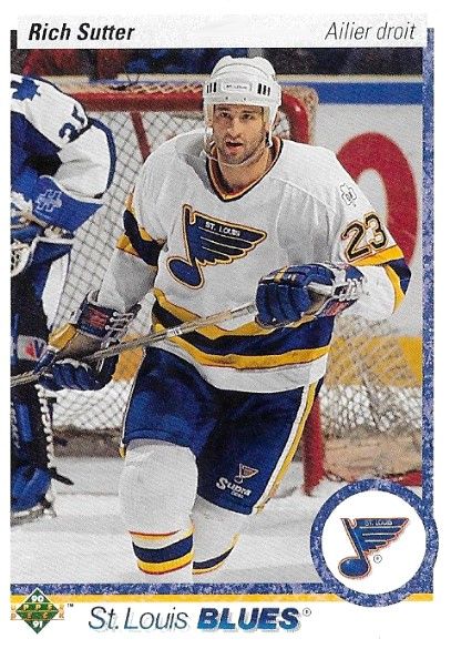 Sutter, Rich / 1990-91 St. Louis Blues / Upper Deck #328 / French