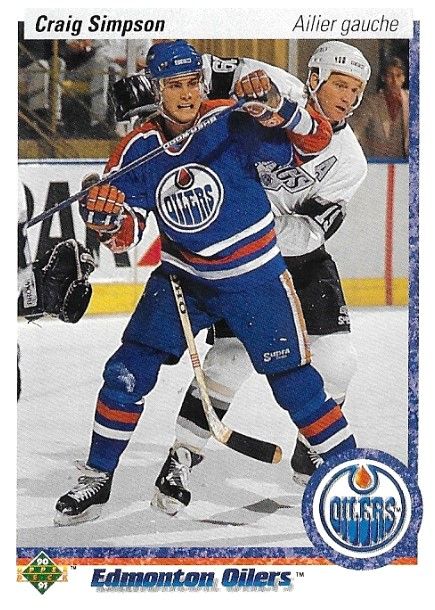 Simpson, Craig / 1990-91 Edmonton Oilers / Upper Deck #129 / French