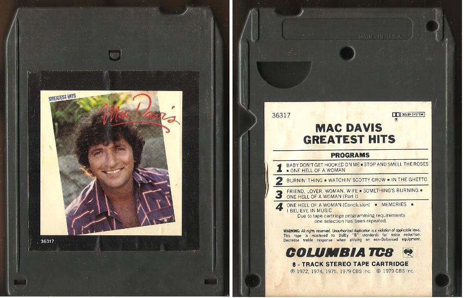 Davis, Mac / Greatest Hits (1979) / Columbia PCA-36317 (8-Track Tape)