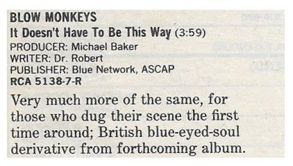 Blow Monkeys / It Doesn&#39;t Have to be This Way (1987)