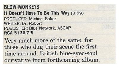 Blow Monkeys / It Doesn't Have to be This Way / 1987
