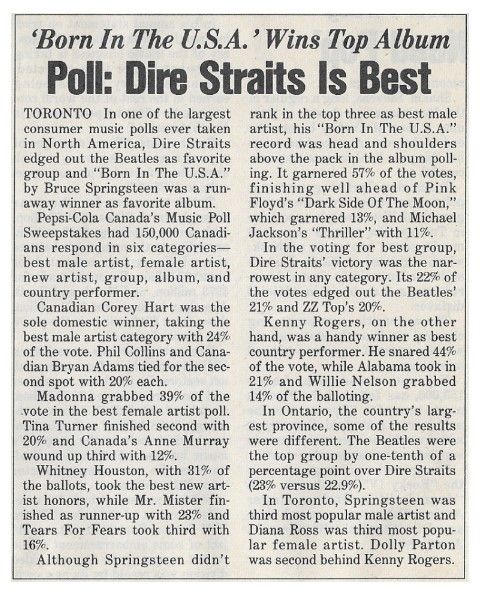 Dire Straits / Poll: Dire Straits is Best (1986)