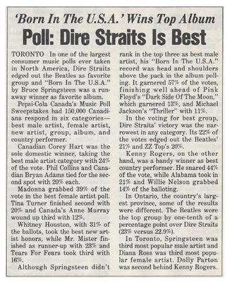 Dire Straits / Poll: Dire Straits is Best / 1986