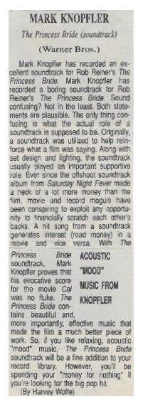 Knopfler, Mark / The Princess Bride - Soundtrack (1988)