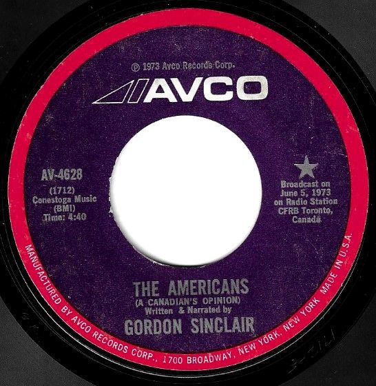 Sinclair, Gordon / The Americans (A Canadian&#39;s Opinion) / Avco AV-4628