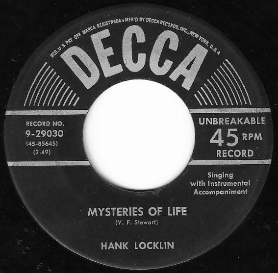 Locklin, Hank / Mysteries of Life / Decca 9-29030