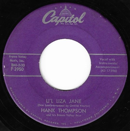 Thompson, Hank / Li&#39;l Liza Jane / Capitol F3950