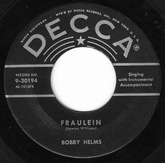 Helms, Bobby / Fraulein / Decca 9-30194