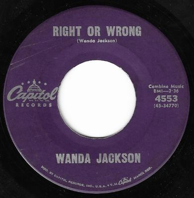 Jackson, Wanda / Right Or Wrong / Capitol 4553