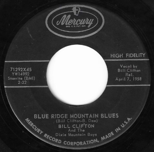 Clifton, Bill / Blue Ridge Mountain Blues / Mercury 71292