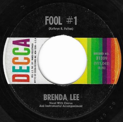 Lee, Brenda / Fool #1 / Decca 31309