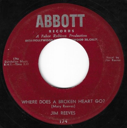 Reeves, Jim / Where Does a Broken Heart Go? / Abbott 174