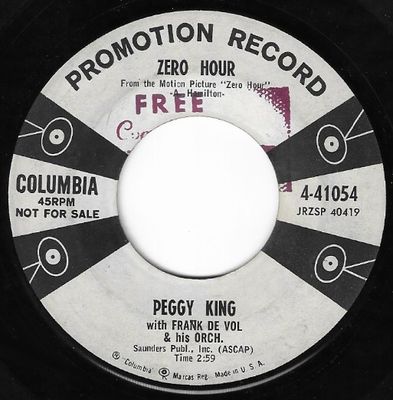 King, Peggy / Zero Hour / Columbia 4-41054 / Promo