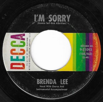 Lee, Brenda / I'm Sorry / Decca 9-31093