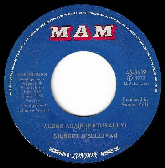 O&#39;Sullivan, Gilbert / Alone Again (Naturally) / MAM 45-3619