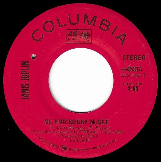 Joplin, Janis / Me and Bobby McGee / Columbia 4-45314