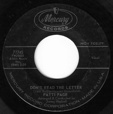 Page, Patti / Don&#39;t Read the Letter / Mercury 71745