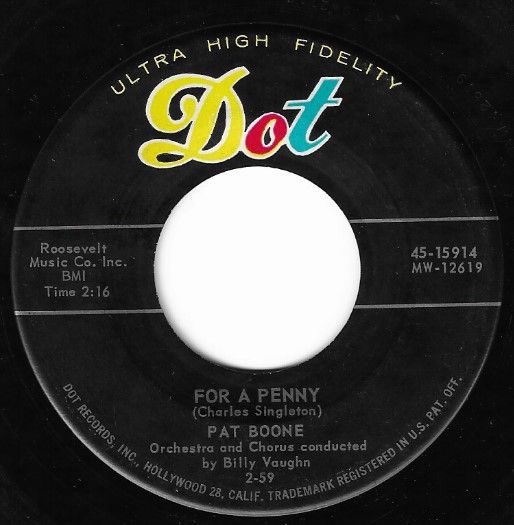 Boone, Pat / For a Penny / Dot 45-15914