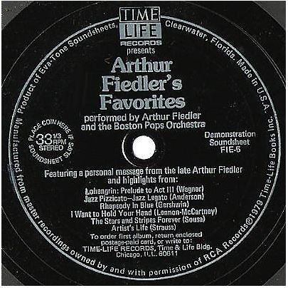 Fiedler, Arthur (+ The Boston Pops) / Arthur Fiedler's Favorites (1979) / Time Life/Eva-Tone FIE-5 (Flexi-Disc)