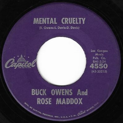 Owens, Buck / Mental Cruelty / Capitol 4550 / with Rose Maddox