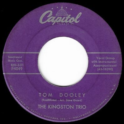 Kingston Trio, The / Tom Dooley / Capitol F4049