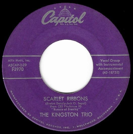 Kingston Trio, The / Scarlet Ribbons / Capitol F3970