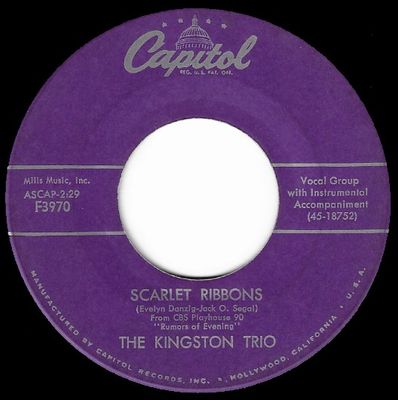 Kingston Trio, The / Scarlet Ribbons / Capitol F3970