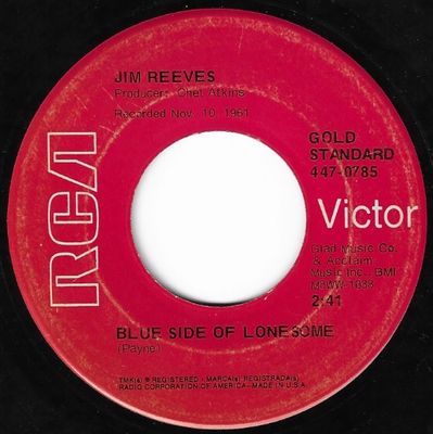 Reeves, Jim / Blue Side of Lonesome / RCA Victor Gold Standard 447-0785