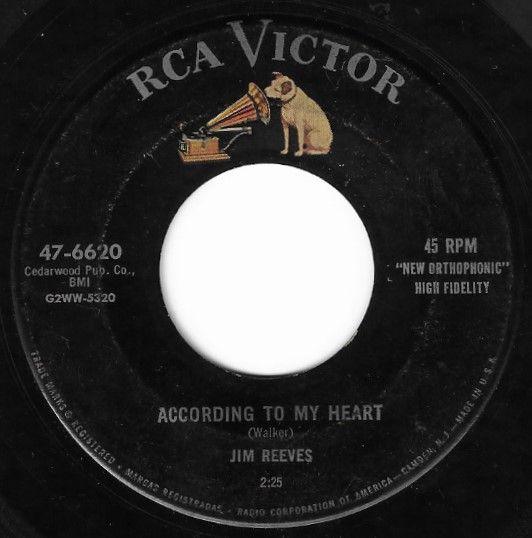 Reeves, Jim / According to My Heart / RCA Victor 47-6620