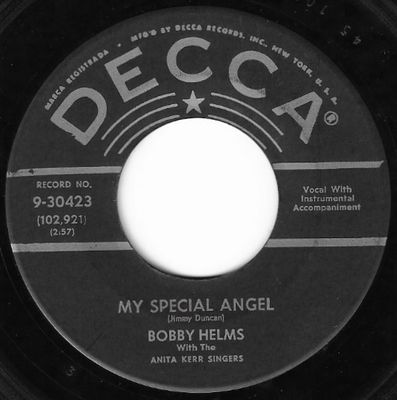 Helms, Bobby / My Special Angel / Decca 9-30423