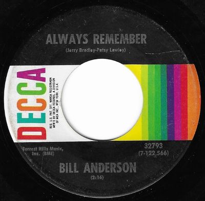 Anderson, Bill / Always Remember / Decca 32793