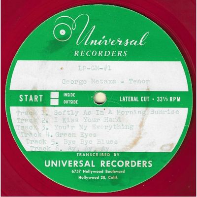 Metaxa, George / Softly As in a Morning Sunrise / Universal Recorders