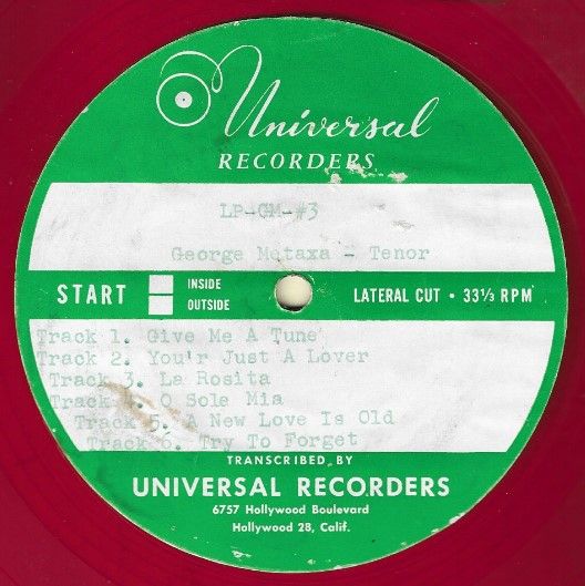 Metaxa, George / Give Me a Tune / Universal Recorders