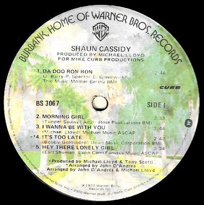 Cassidy, Shaun / Shaun Cassidy / Warner Bros. BS-3067