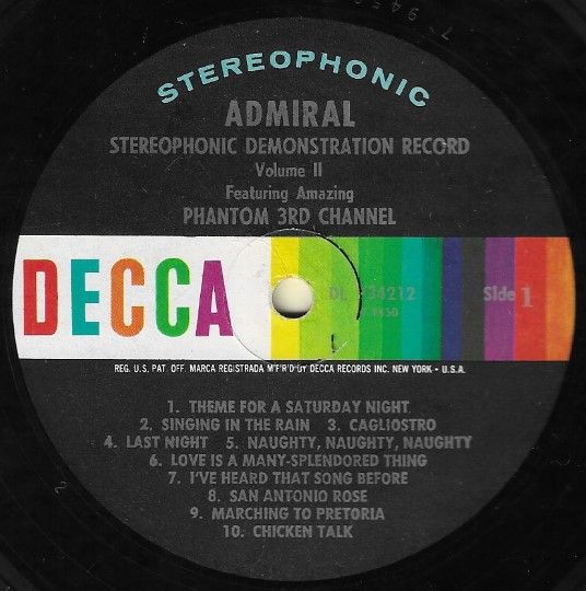 Various Artists / Admiral Stereophonics Demonstration Record - Volume II / Decca DL-734212