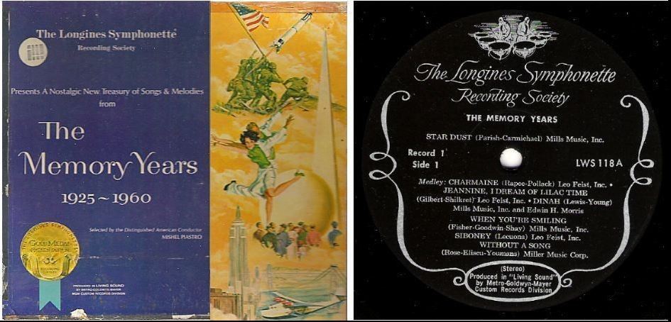 Longines Symphonette / The Memory Years 1925-1960 (1964) / Longines LWS-118--123 (Album, 12" Vinyl) / 6 LP Box Set
