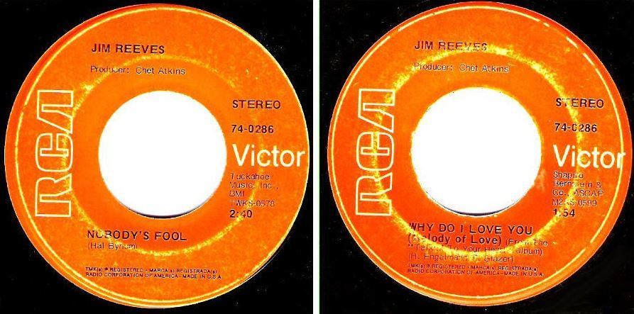 Reeves, Jim / Nobody&#39;s Fool (1970) / RCA Victor 74-0286 (Single, 7&quot; Vinyl)