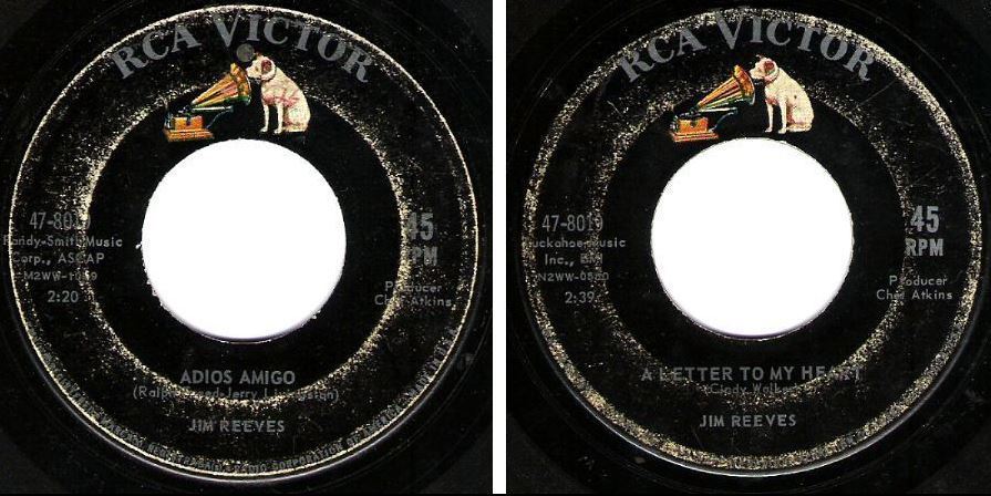Reeves, Jim / A Letter to My Heart (1962) / RCA Victor 47-8019 (Single)