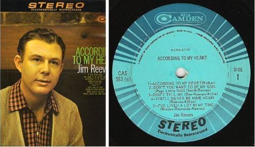 Reeves, Jim / According to My Heart (1960) / RCA Camden CAS-583