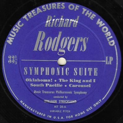 Music Treasures Philharmonic Symphony / Richard Rodgers: Symphonic Suite / MT-28